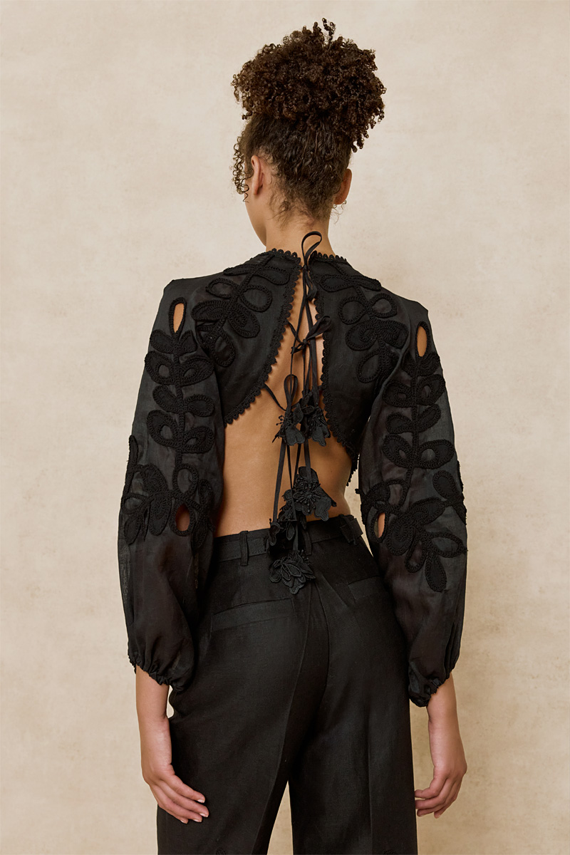 TOP WITH OPEN BACK AND PERFORATED DETAILS