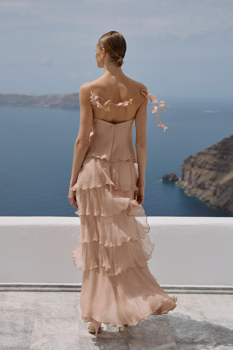 RUFFLED DRESS WITH EMBROIDERY