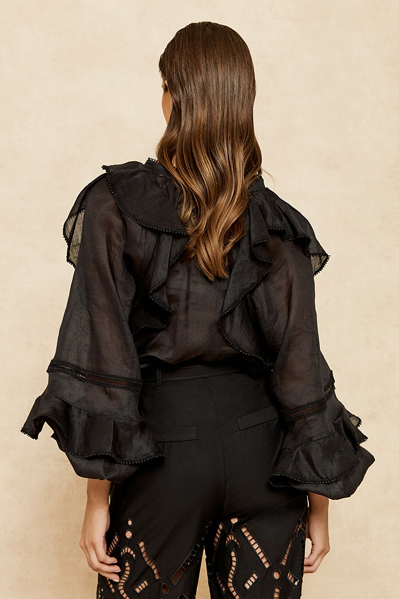 SHIRT WITH FRILL SLEEVES