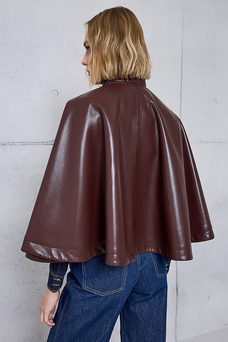 CAPE WITH A LEATHER TEXTURE