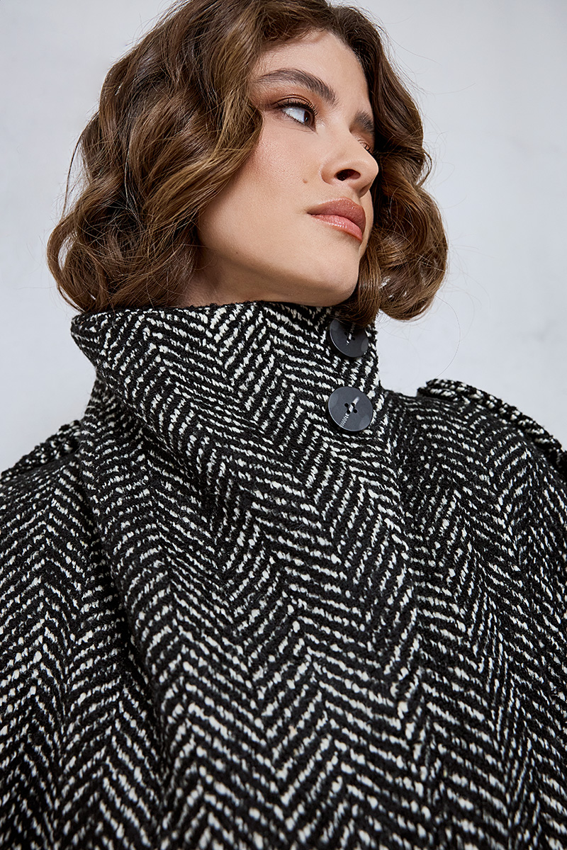 HERRINGBONE WOOL COAT