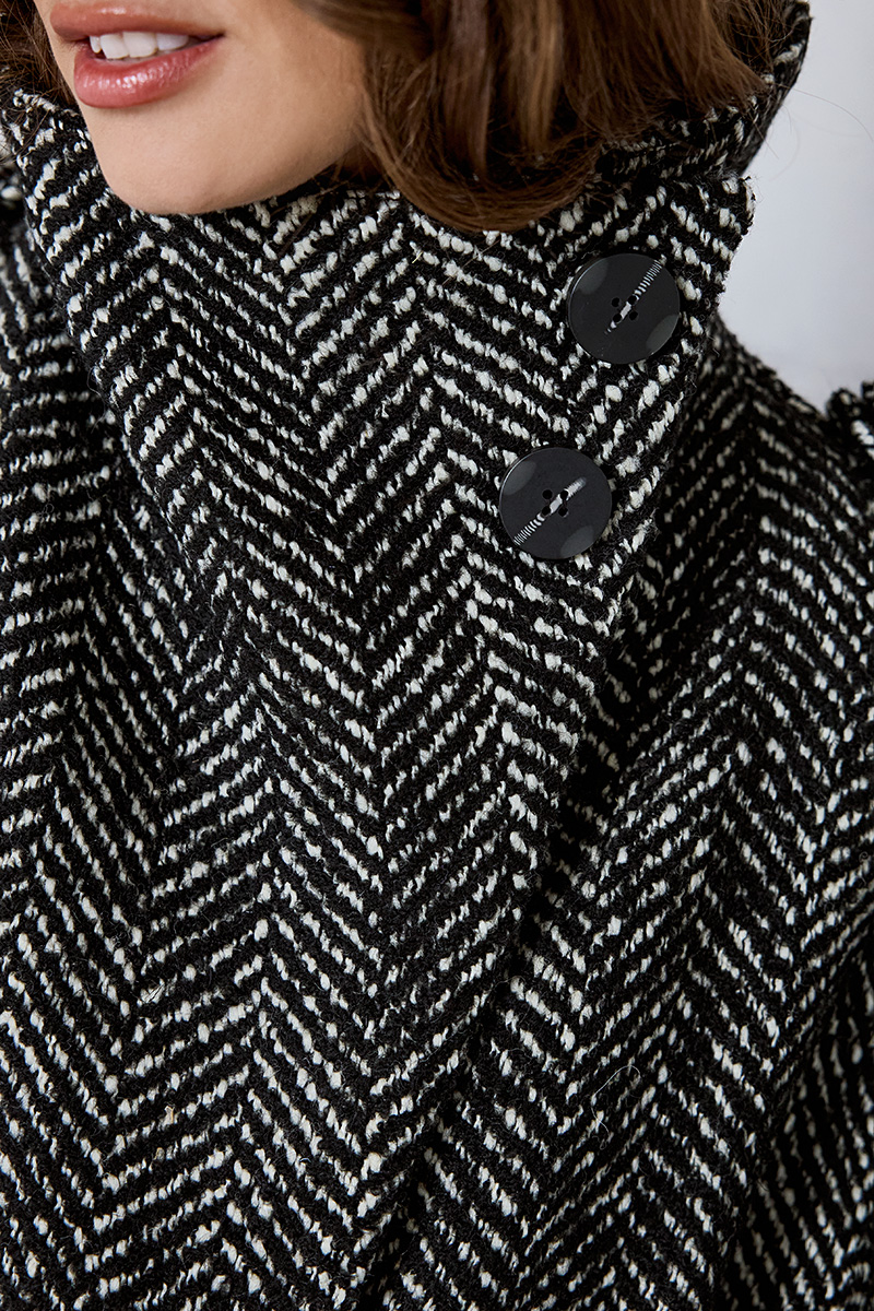 HERRINGBONE WOOL COAT