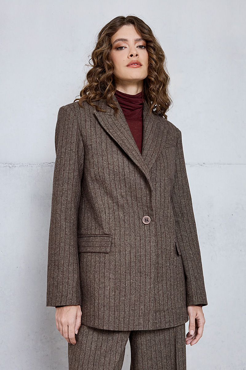 STRIPED WOOL BLAZER