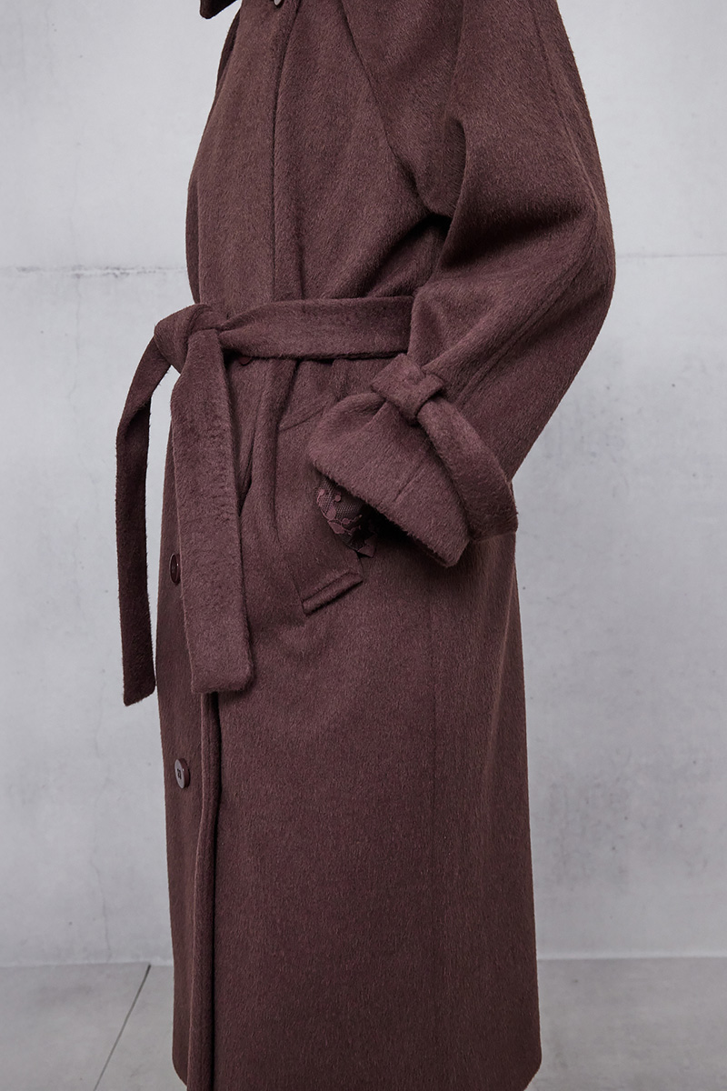 WOOL DOUBLE-BREASTED COAT WITH BELT