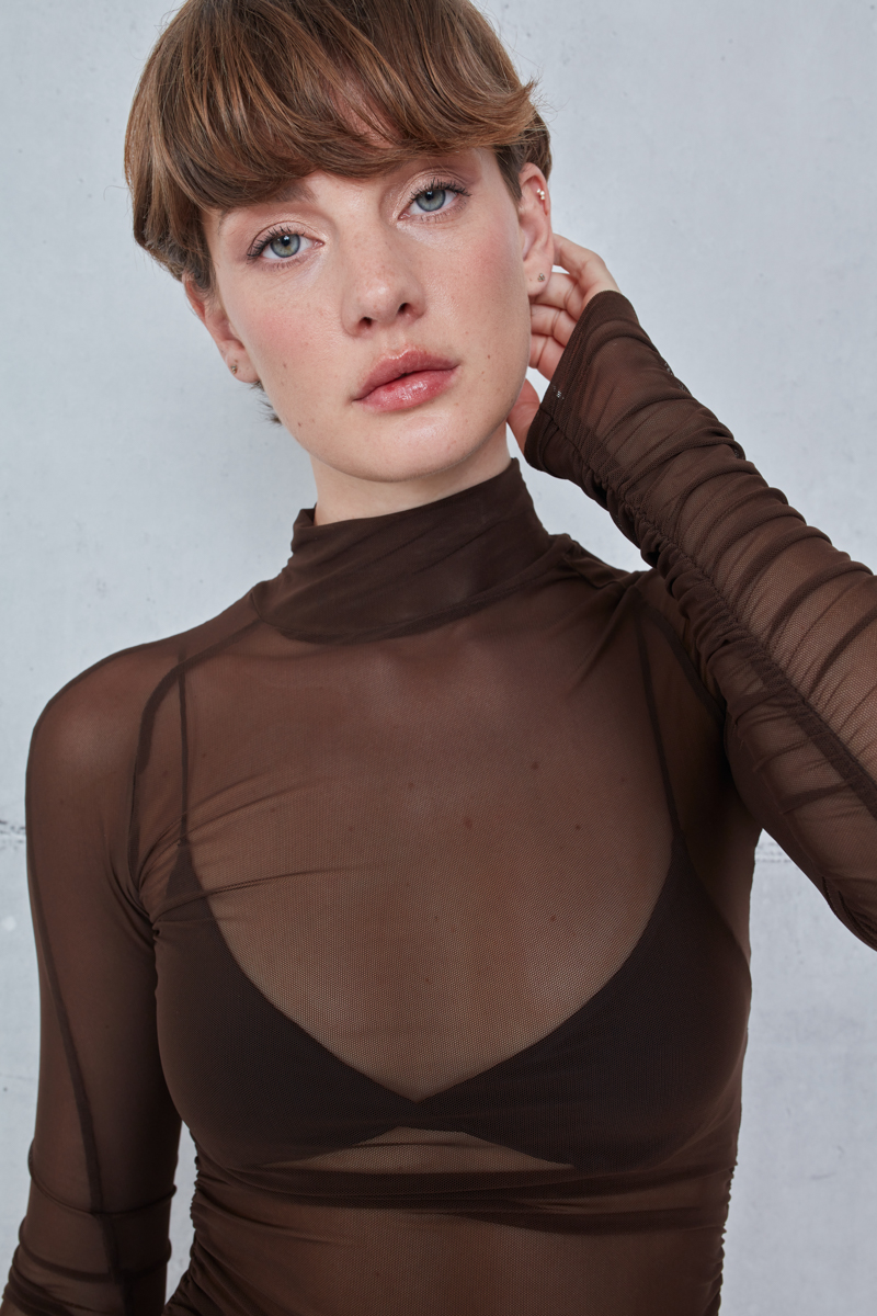 SHEER TURTLENECK TOP