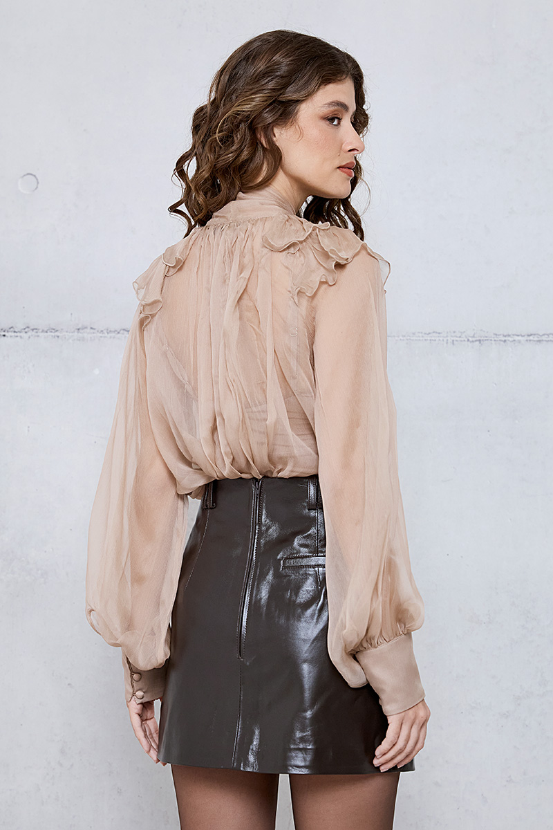 SILK SHIRT WITH RUFFLES