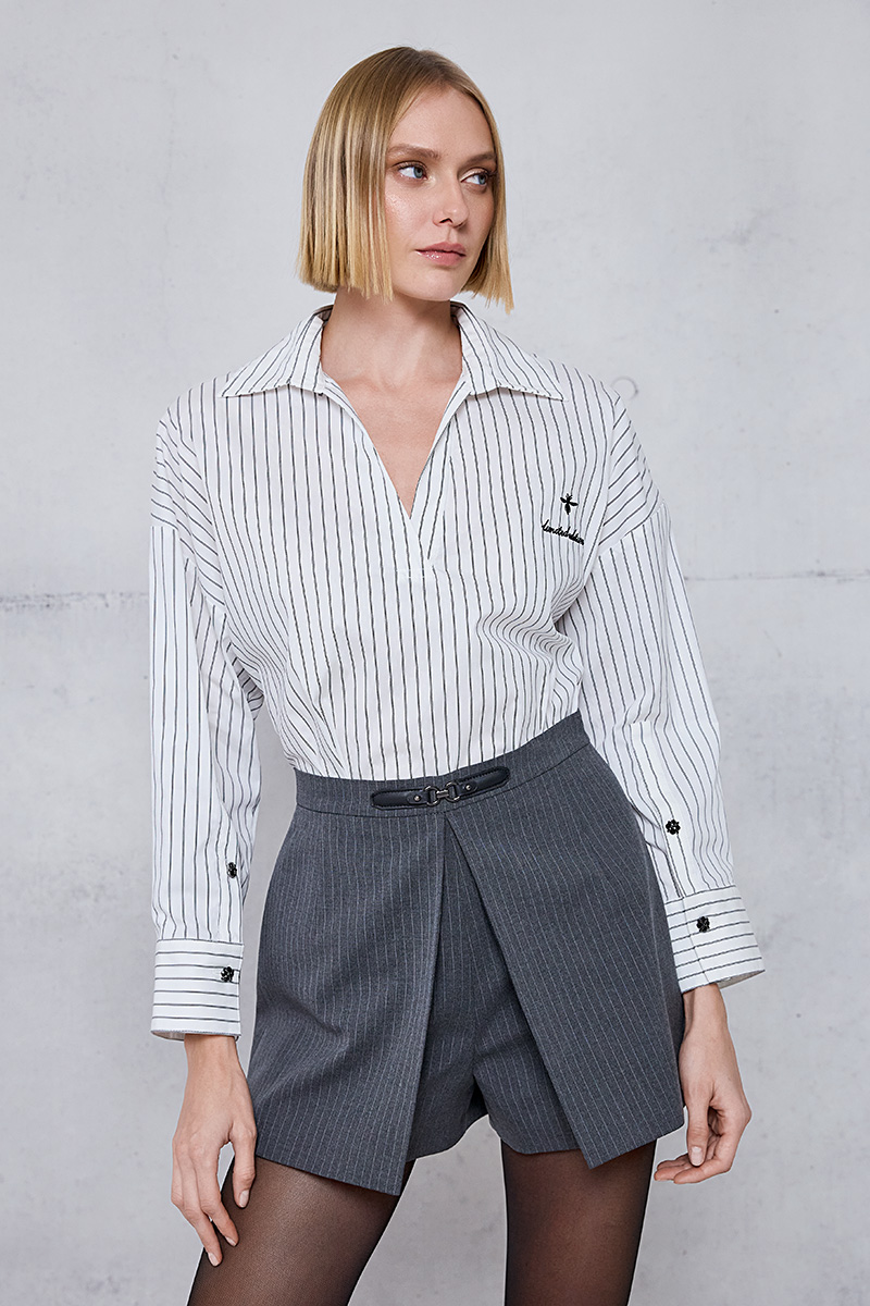 STRIPED SHIRT WITH WIDE SLEEVES