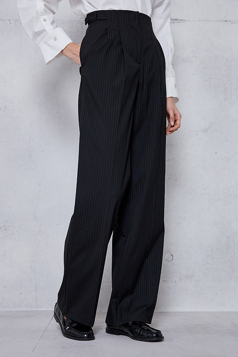 STRIPED PANTS WITH BELTS