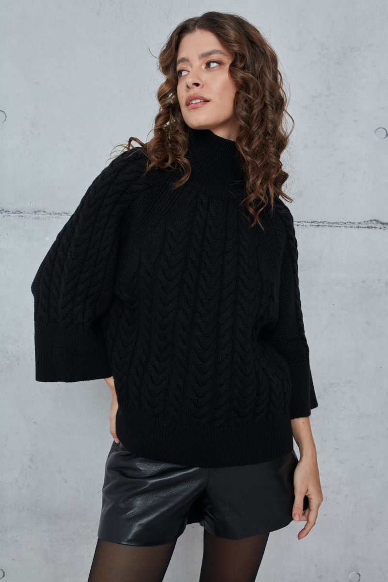 KNIT TOP WITH WIDE SLEEVES