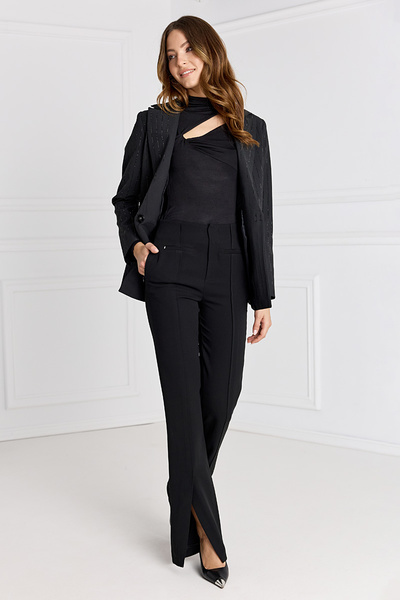 Slim-fit Trousers with Slit Hems