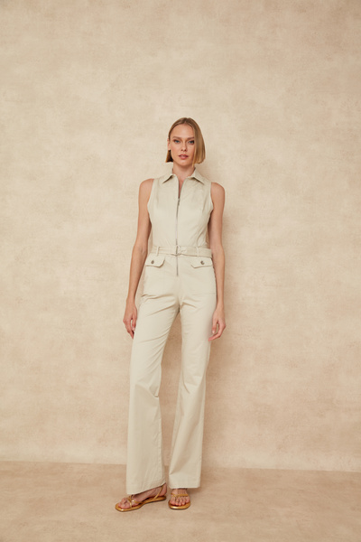 SLEEVELESS ONE-SUIT WITH ZIPPER