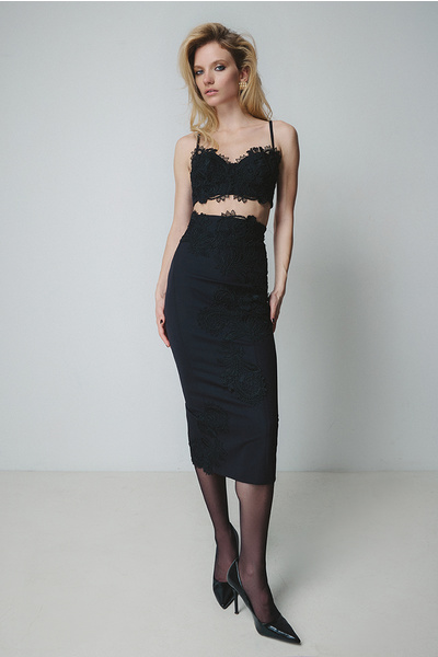 MIDI SKIRT WITH LACE